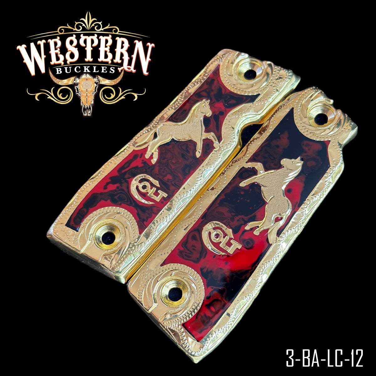 Cachas Colt Mustang 380 Logo Colt - Western Buckles
