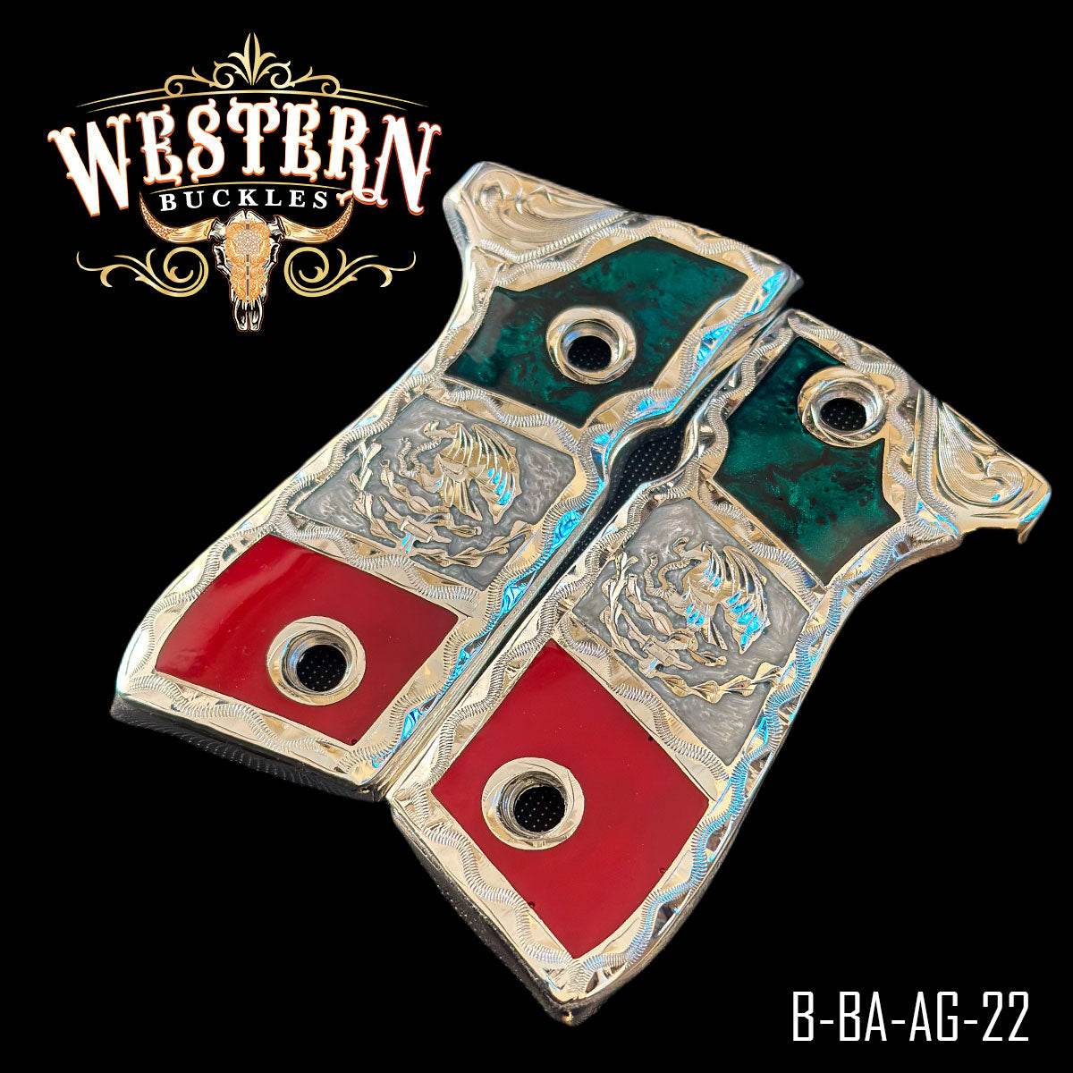 Cachas Beretta 92FS Aguila Mexicana Resina - Western Buckles
