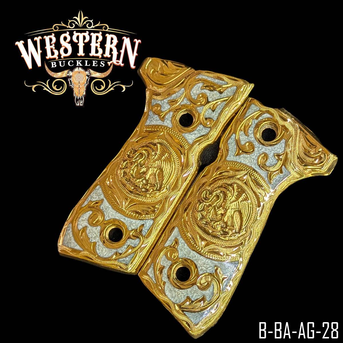 Cachas Beretta 92fs Grips Aguila Mexicana - Western Buckles