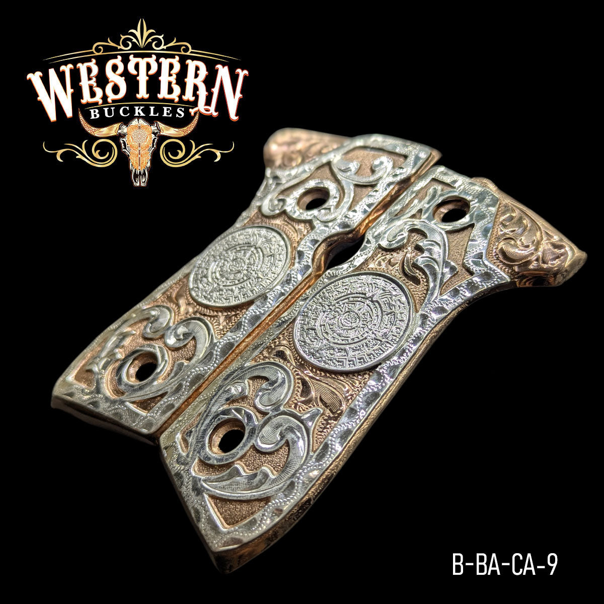 Cacha Beretta 92fs Calendario Azteca Oro Rosa con Ramos