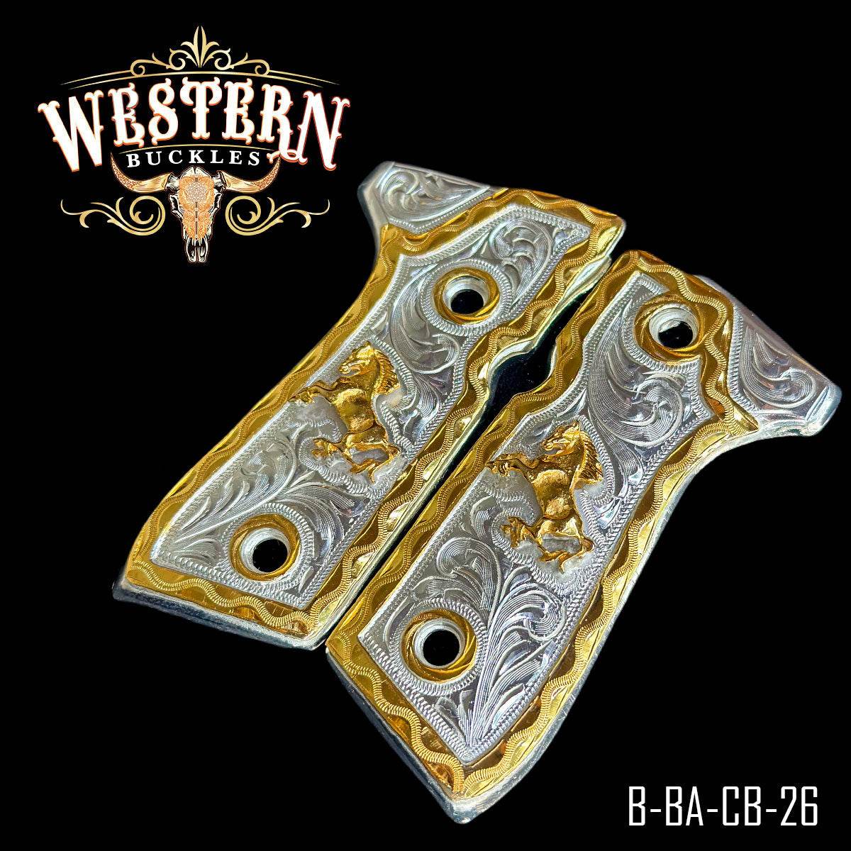 Cachas Beretta 92fs Grips Caballos - Western Buckles
