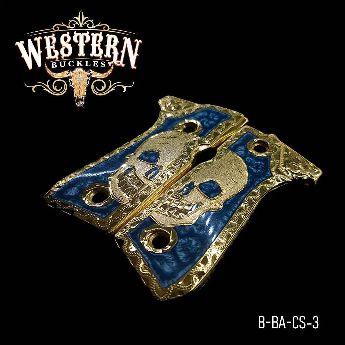 Cacha Beretta 92fs Oro Calavera Resina - Western Buckles