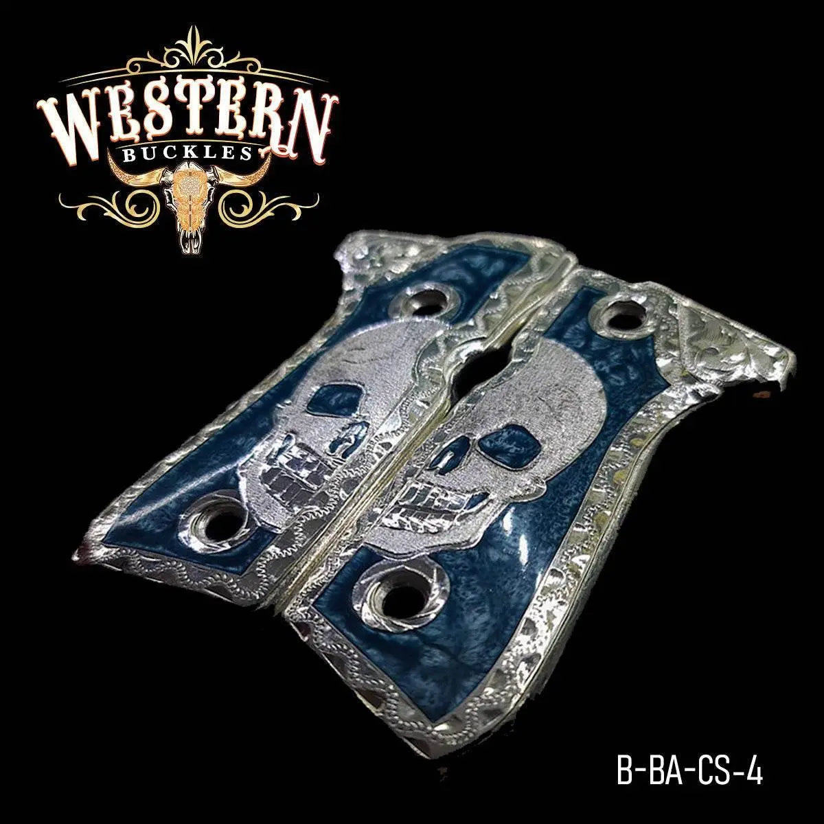 Cacha Beretta 92fs Calavera Resina y Plata - Western Buckles