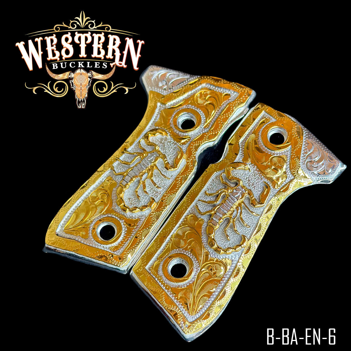 Cachas Beretta 92fs Grips Oro y Plata Escorpion