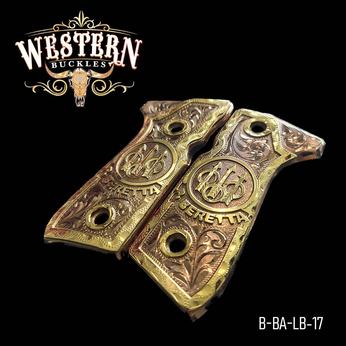 Cacha Beretta 92fs Logo Beretta Ramos Oro Rosa - Western Buckles