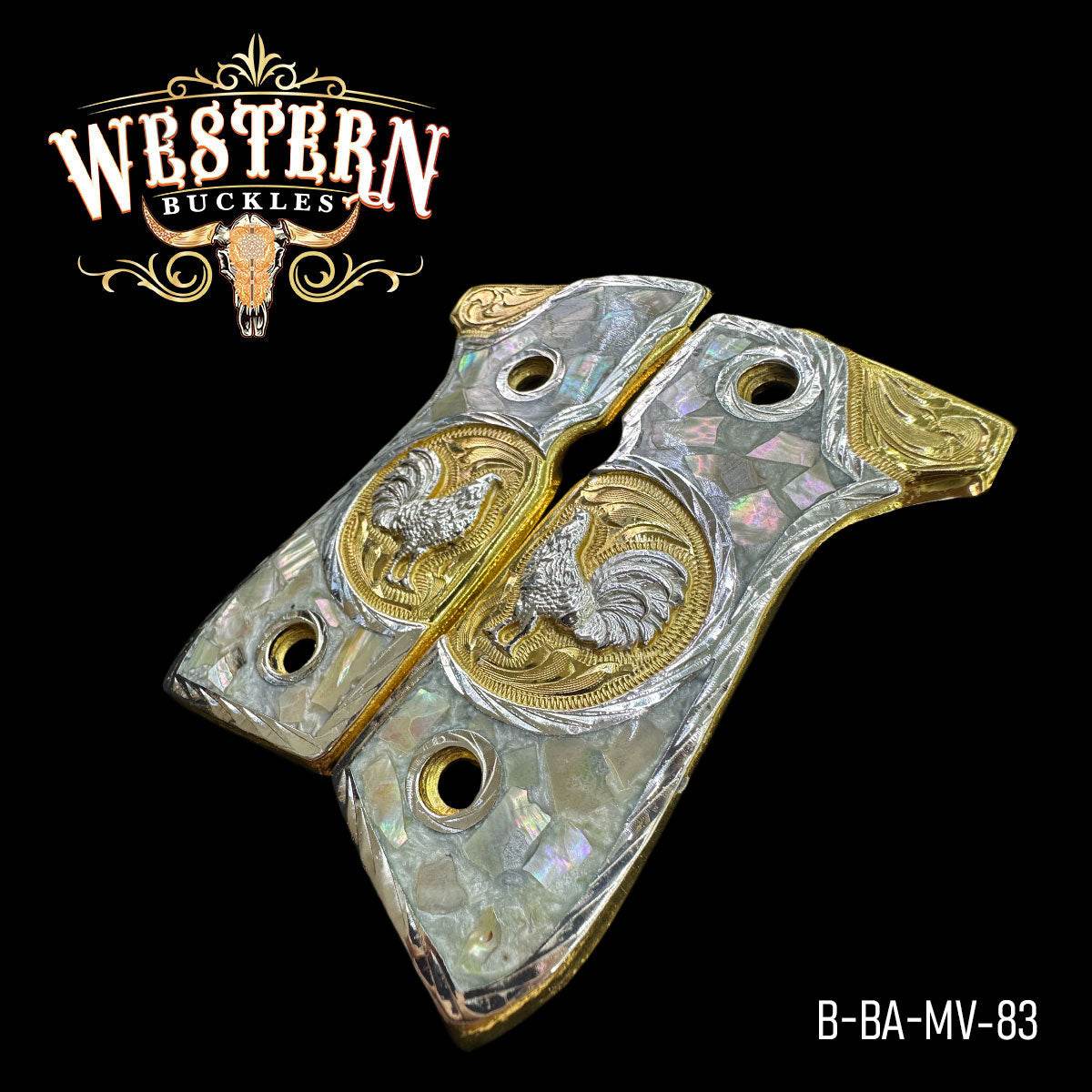Cacha Beretta Gallo Oro con Resina - Western Buckles