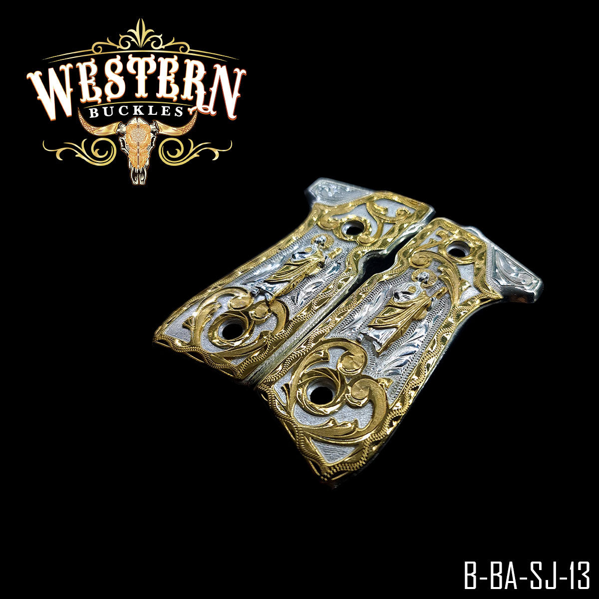 Cachas Beretta 92fs Grips San Judas Rameada Oro y Plata