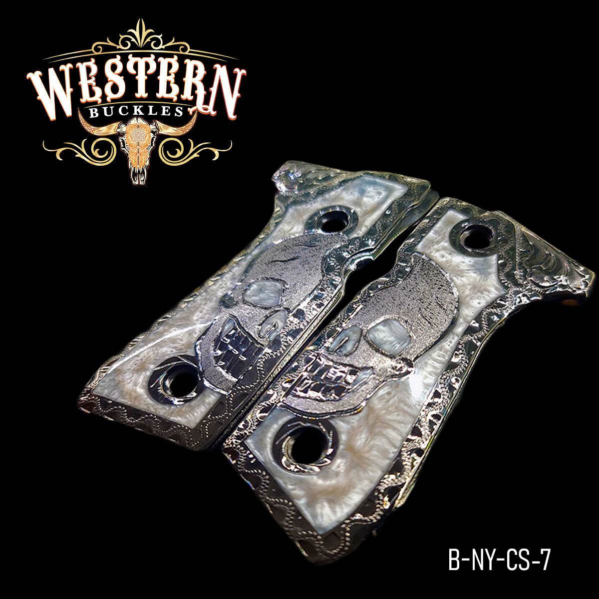 Cacha Beretta 92fs Calavera Resina y Niquel - Western Buckles
