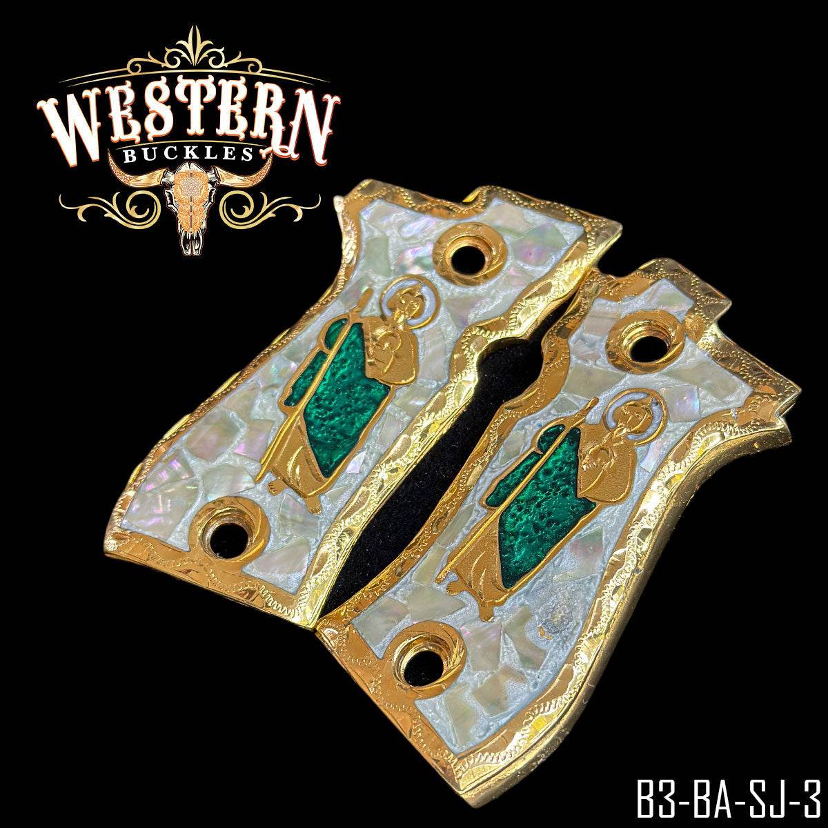 Cachas Beretta .380 84fs Grips San Judas - Western Buckles