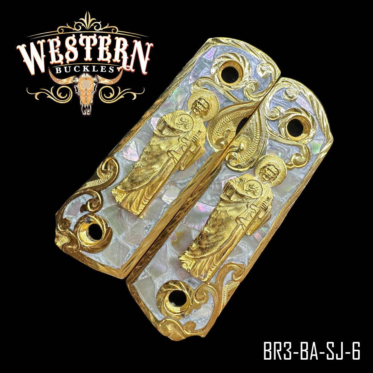 Cachas Browning 1911 380, 22 San Judas Concha - Western Buckles