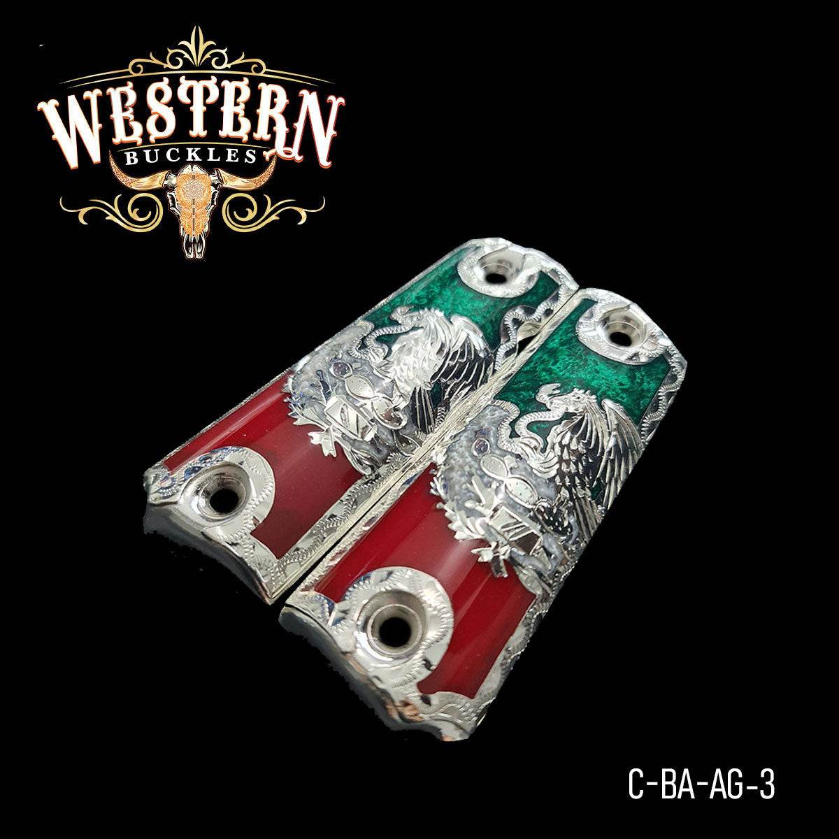 Cacha Colt 1911 Aguila Nacional Resina Plata - Western Buckles