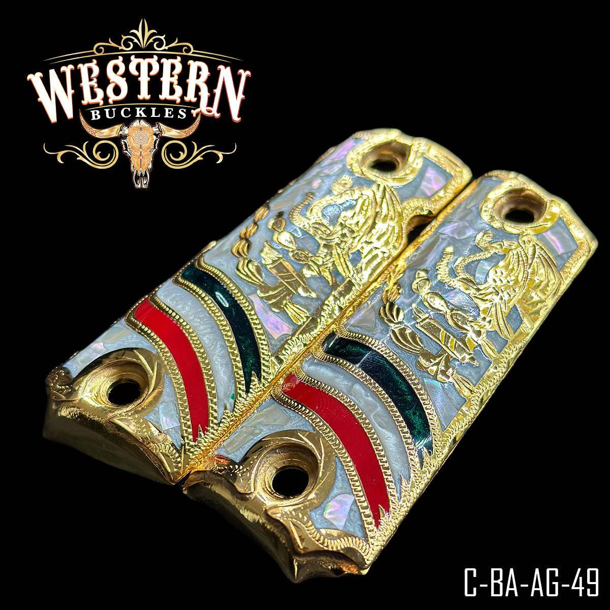 Cachas Colt 1911 Grips Aguila Mexicana Resina - Western Buckles