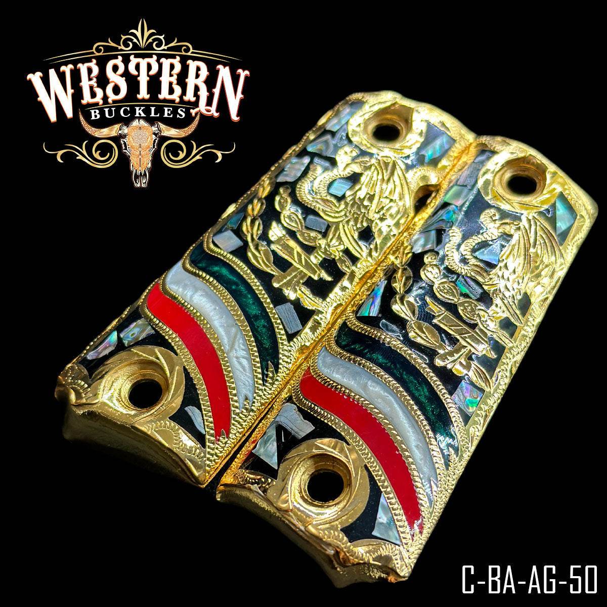 Cachas Colt 1911 Grips Aguila Mexicana Resina - Western Buckles