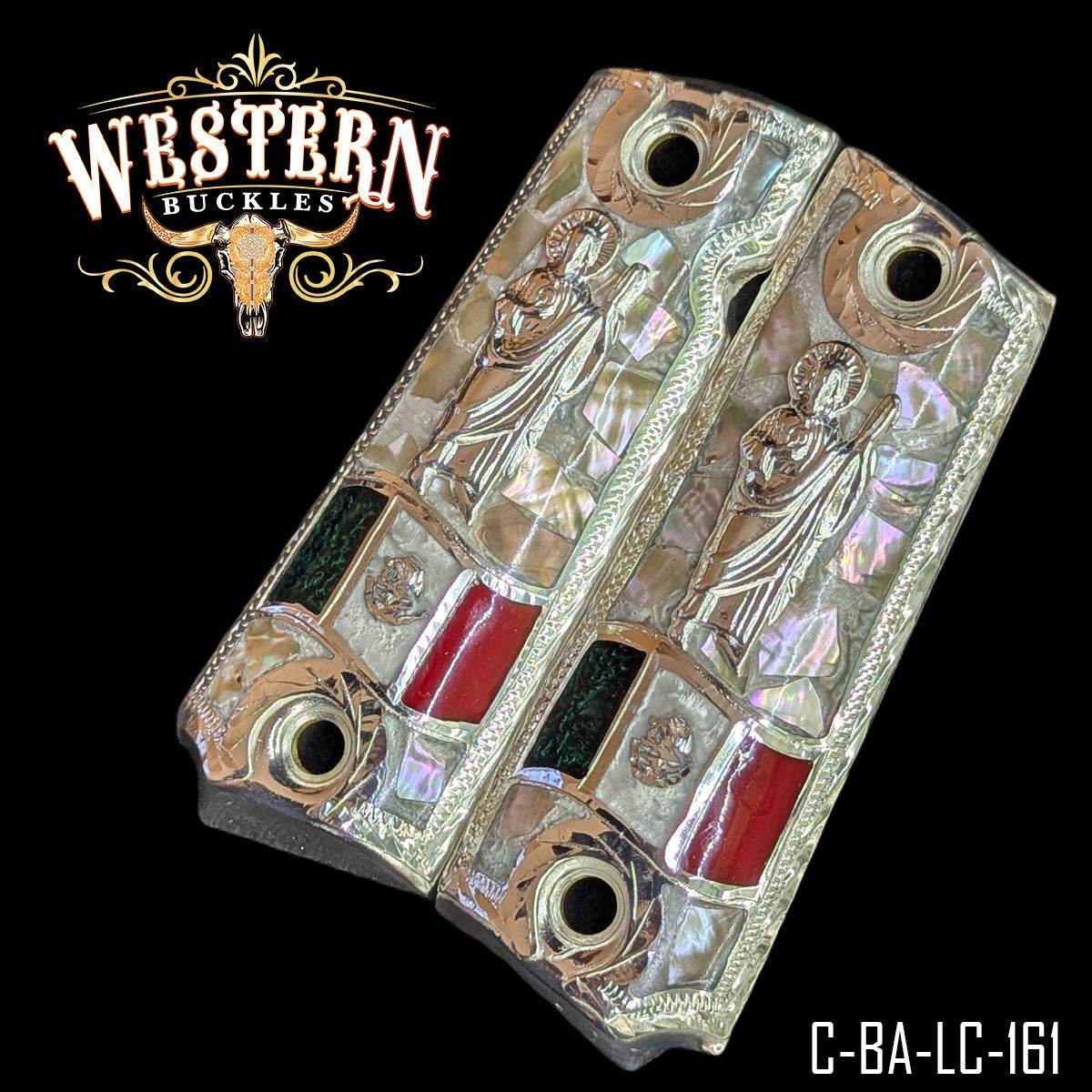 Cachas Colt 1911 Grips San Judas Plata y Resina - Western Buckles