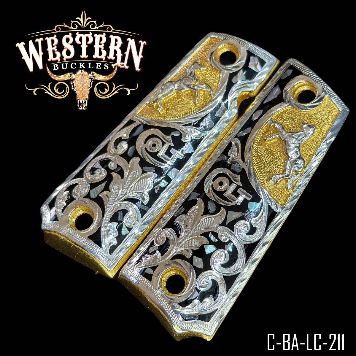 Cachas Colt 1911 Grips Logo Colt - Western Buckles
