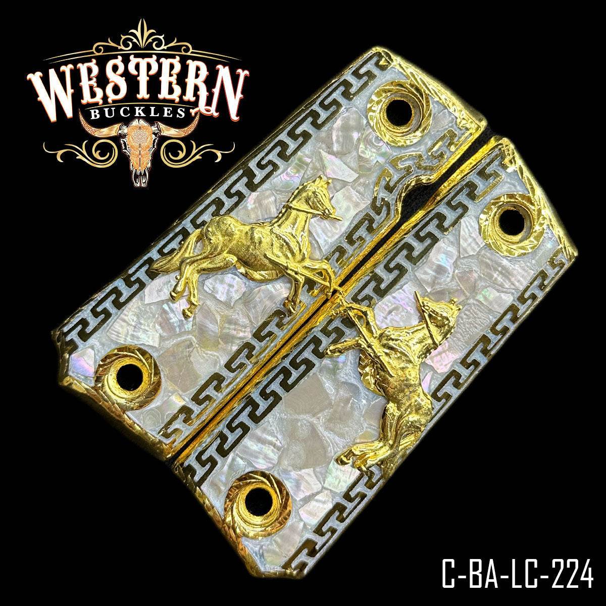 Cacha Colt 1911 Caballo Colt Concha Nacar - Western Buckles