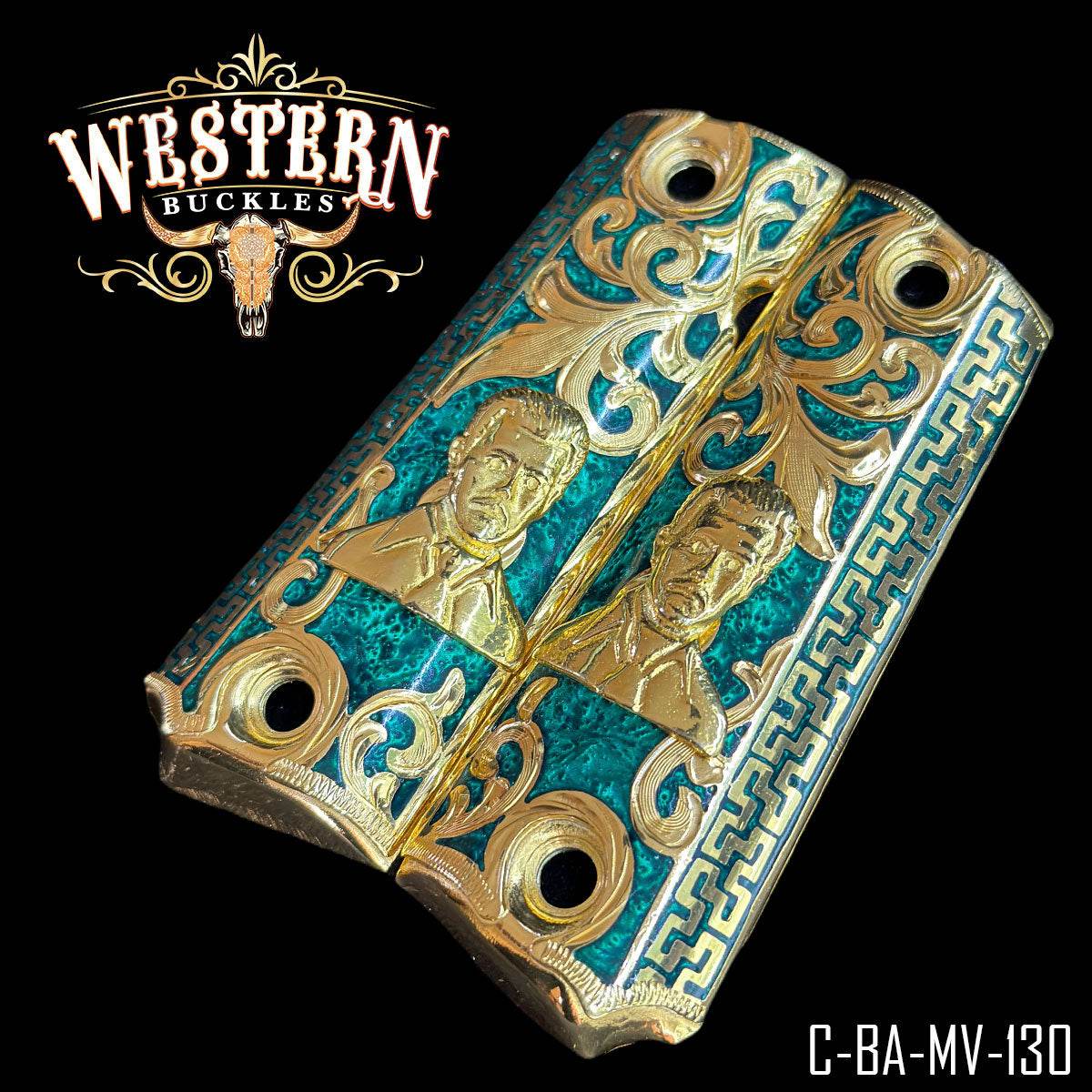 Cachas Colt 1911 Grips Mal Verde Rameado - Western Buckles