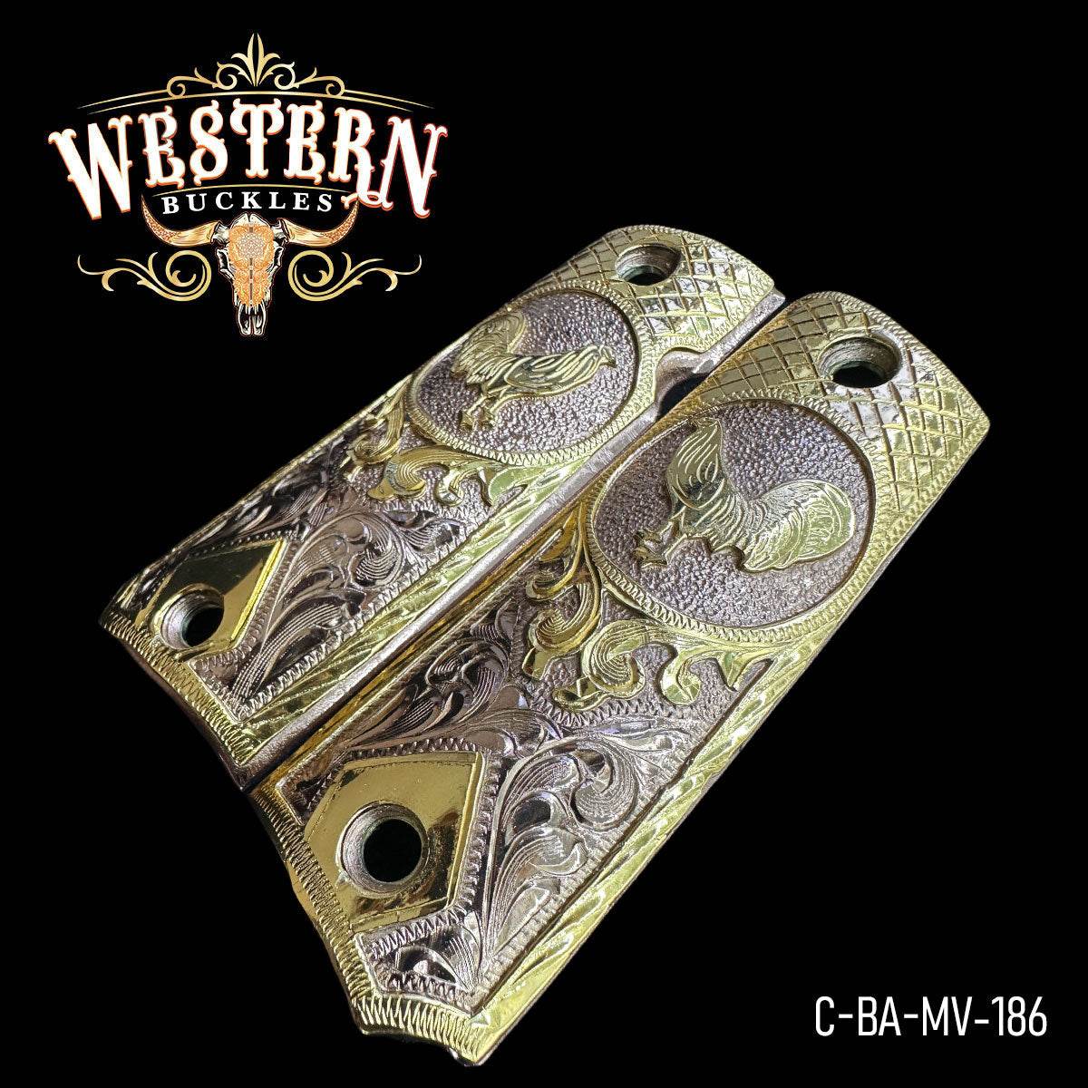 Cacha Colt Gallo Oro con Oro Rosa - Western Buckles