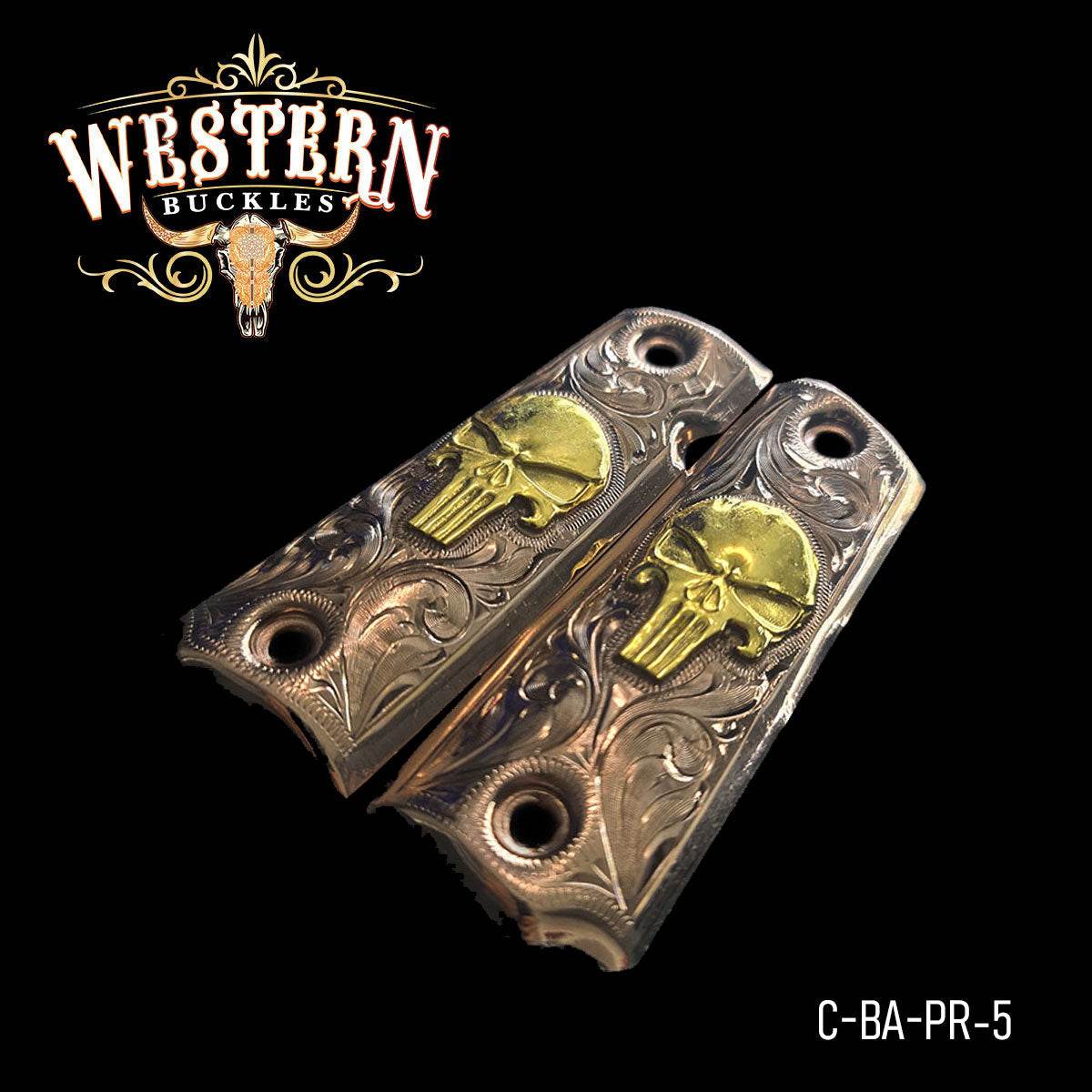 Cacha Colt 1911 El Castigador Rameado Oro Rosa - Western Buckles