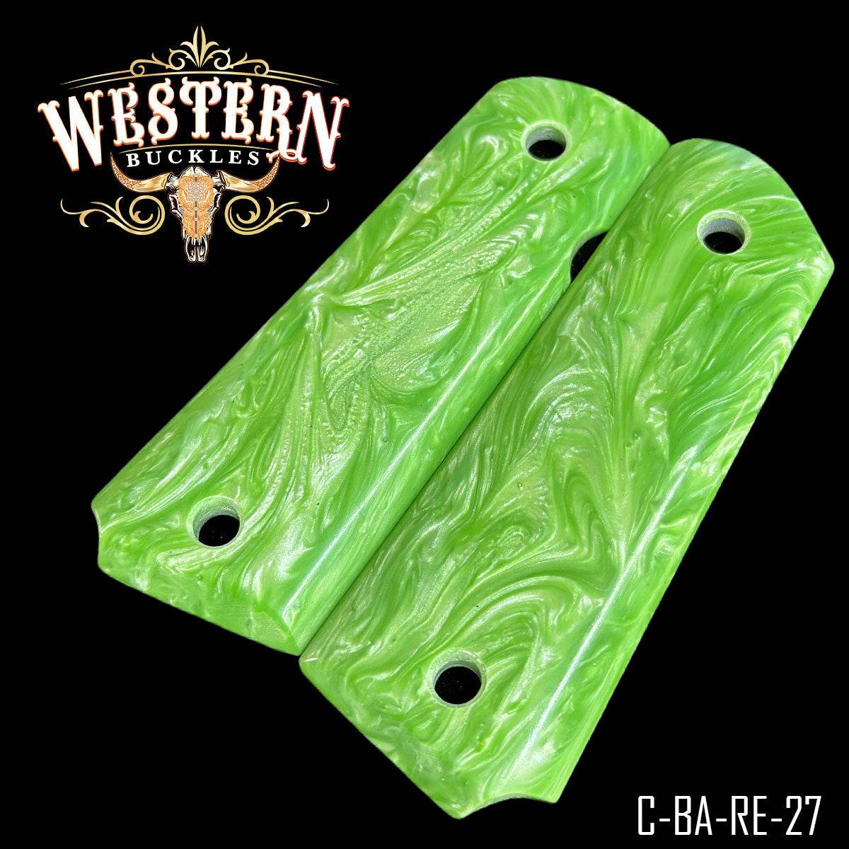 Cachas Colt 1911 Grips De Resina Verde - Western Buckles