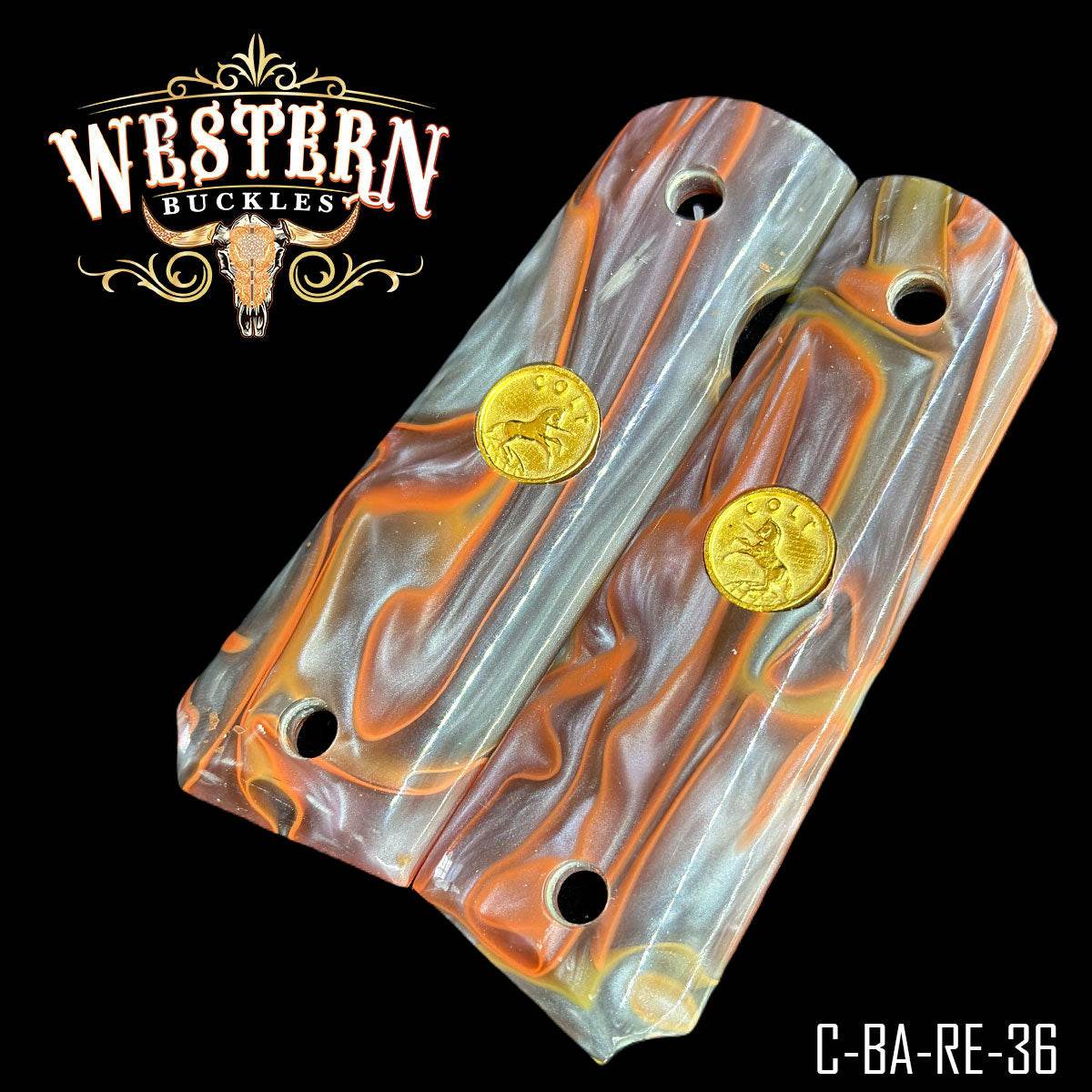 Cachas Colt 1911 Grips De Resina Mix Con Medallon - Western Buckles