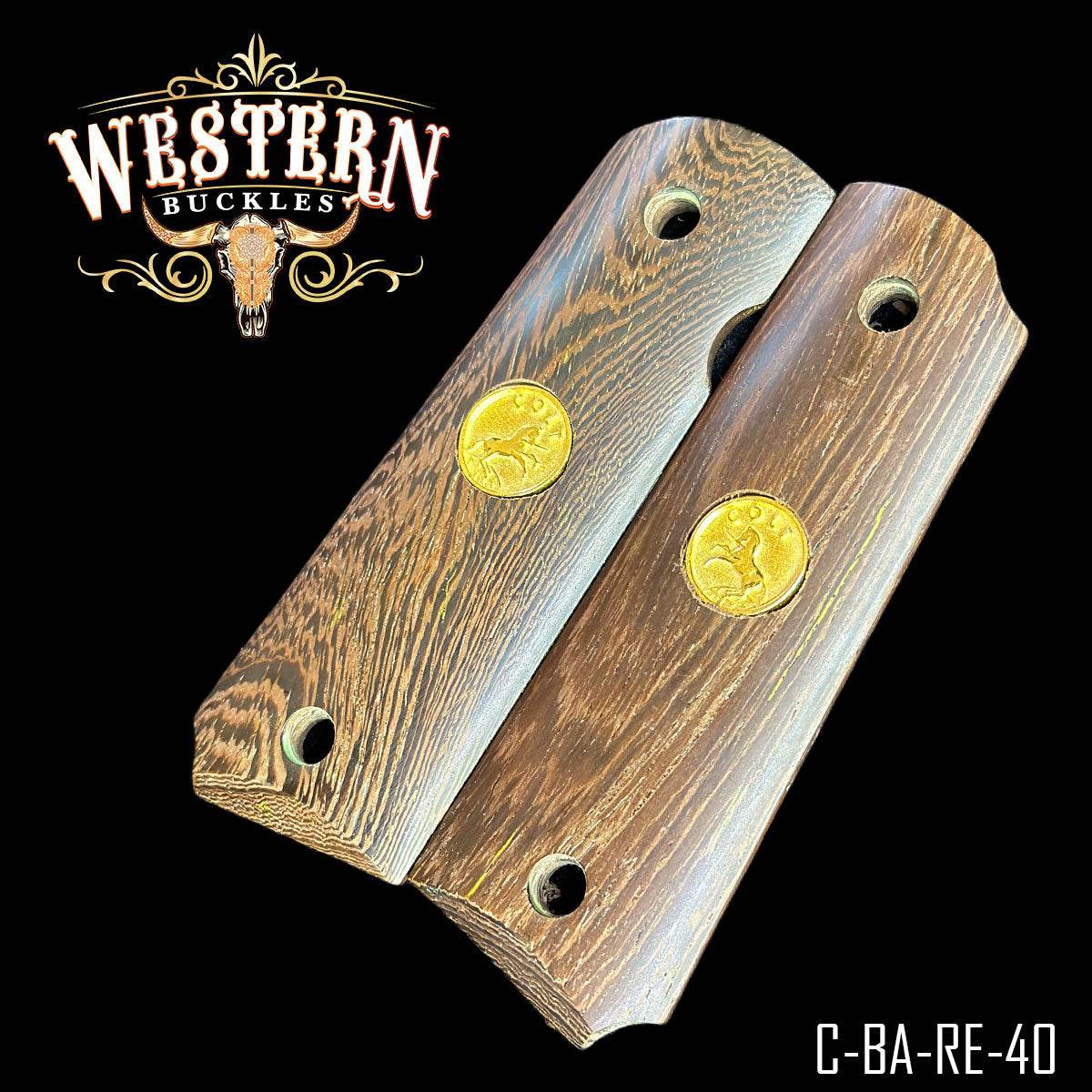 Cachas Colt 1911 Grips De Madera Con Medallon - Western Buckles