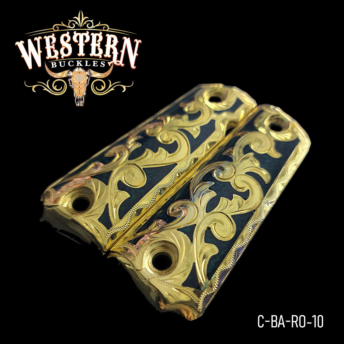 Cachas Colt 1911 Dorado con Resina- Western Buckles