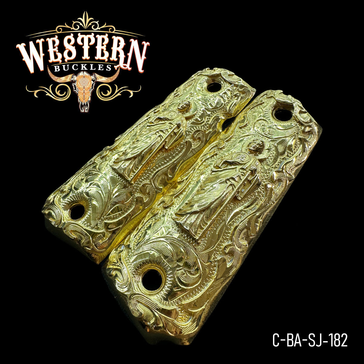 Cacha Colt 1911 San Judas Rameado Oro