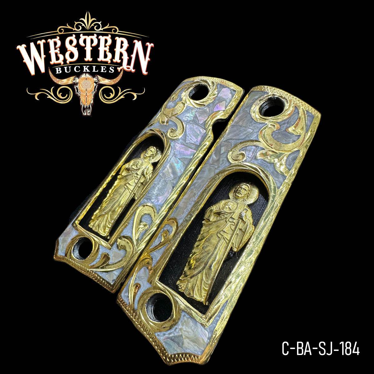 Cachas Colt 1911 San Judas con Resina - Western Buckles