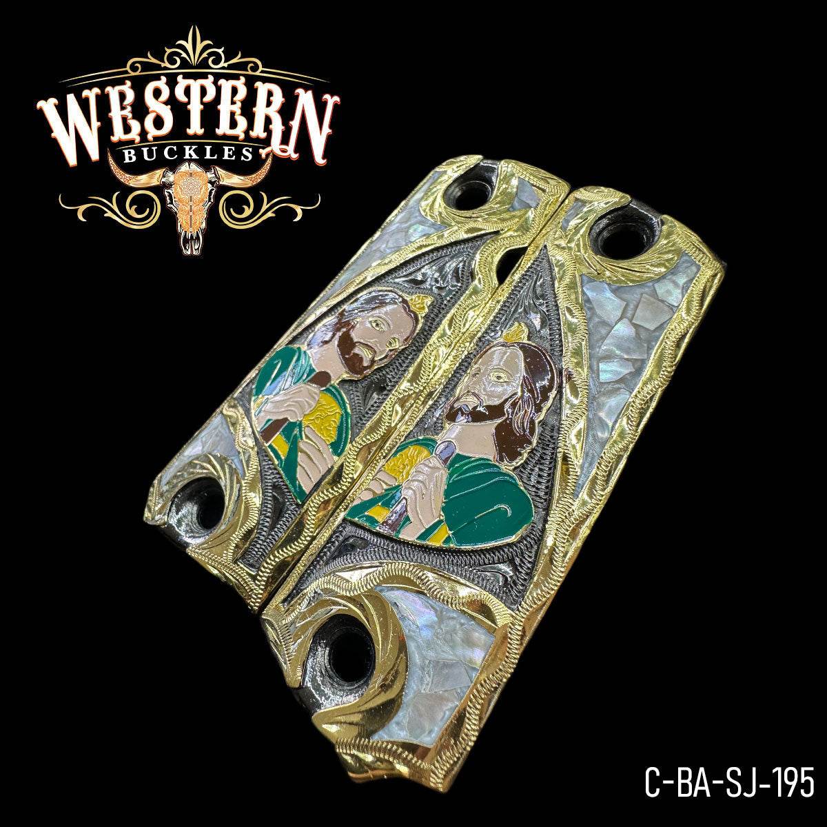 Cacha Colt 1911 San Judas Rameado Resina - Western Buckles