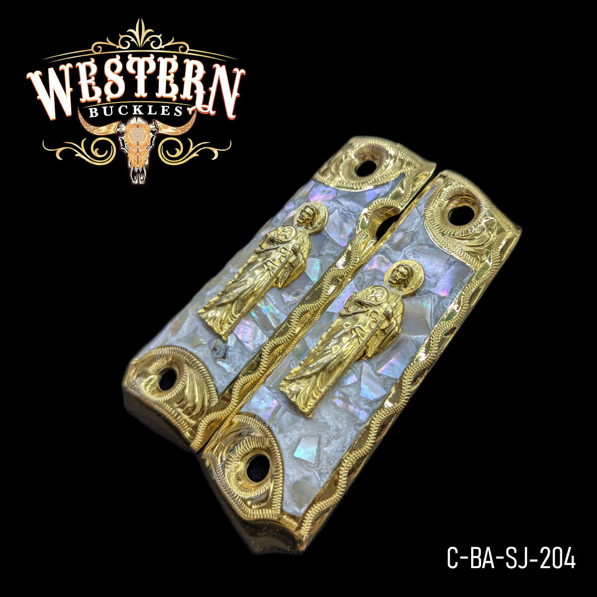 Cacha Colt 1911 San Judas Oro y Resina