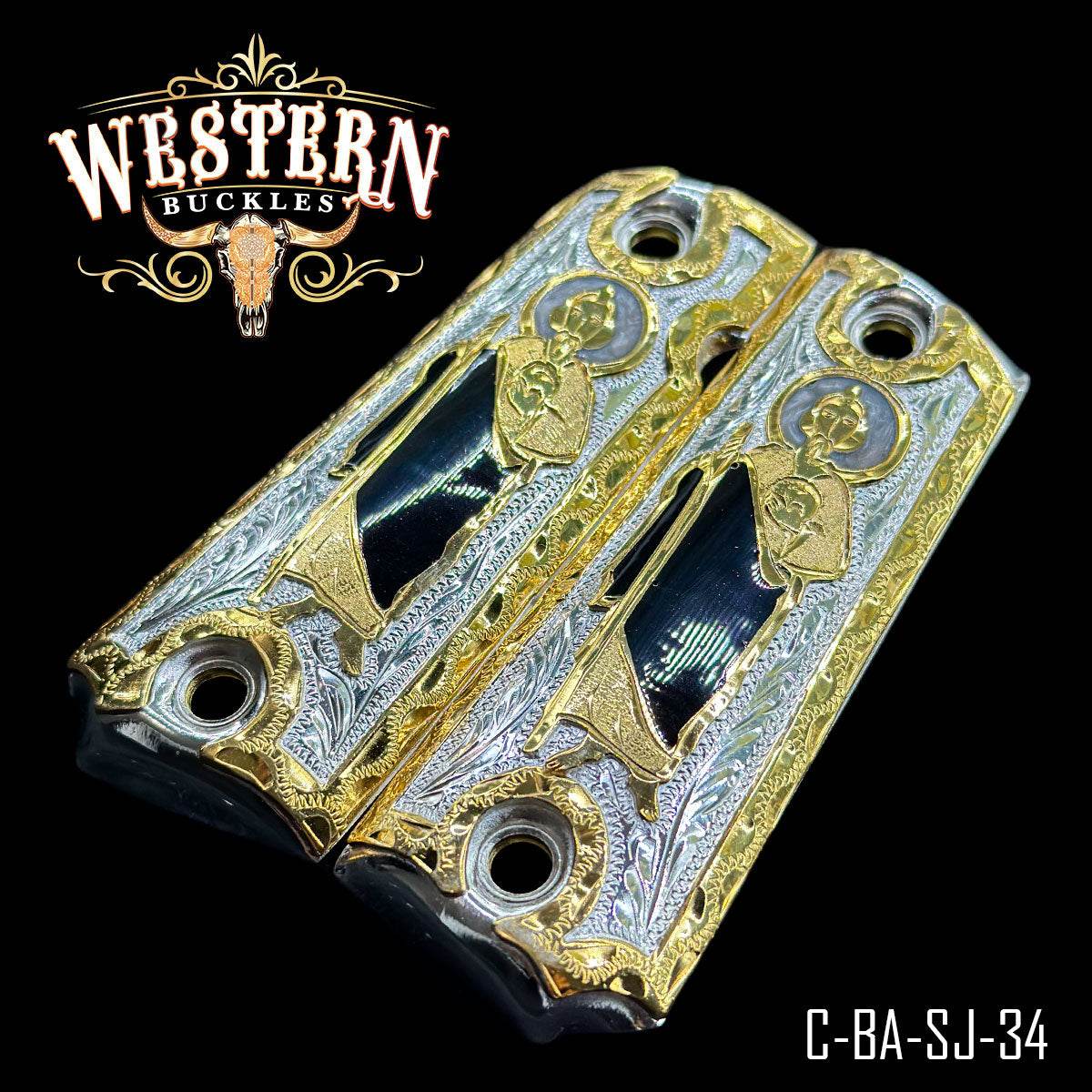 Cachas Colt 1911 Grips San Judas Rameada - Western Buckles