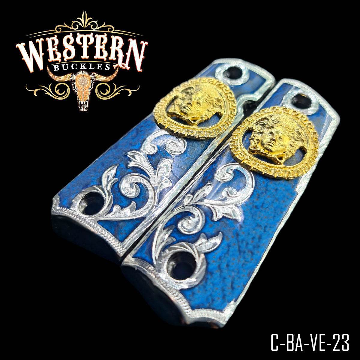 Cacha Colt 1911 Medusa Resina Azul - Western Buckles