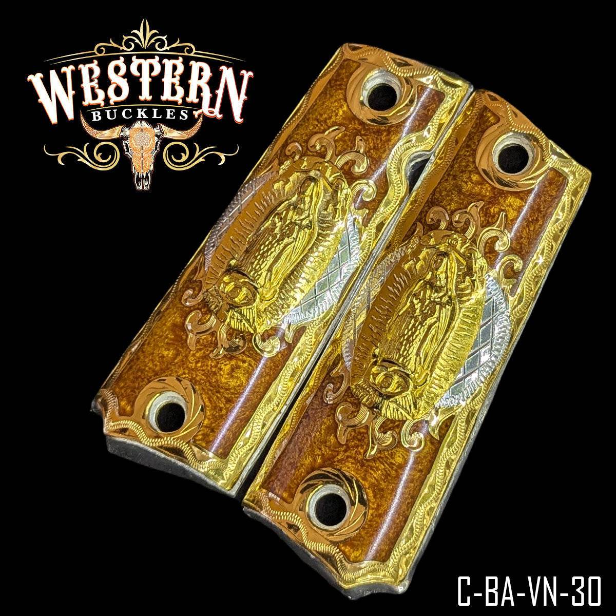 Cachas Colt 1911 Virgen Oro y Resina - Western Buckles