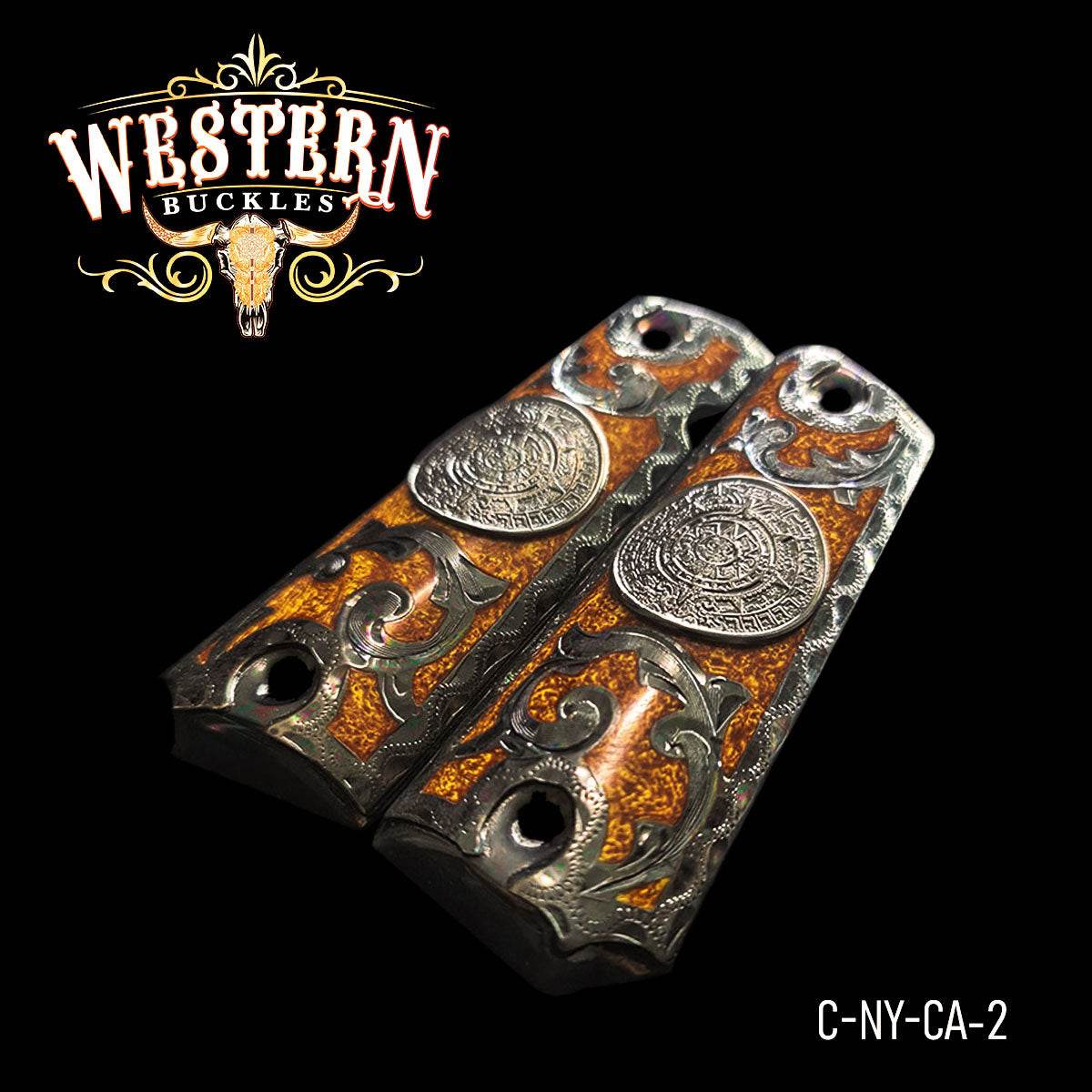 Cacha Colt 1911 Calendario Rameado con Resina - Western Buckles