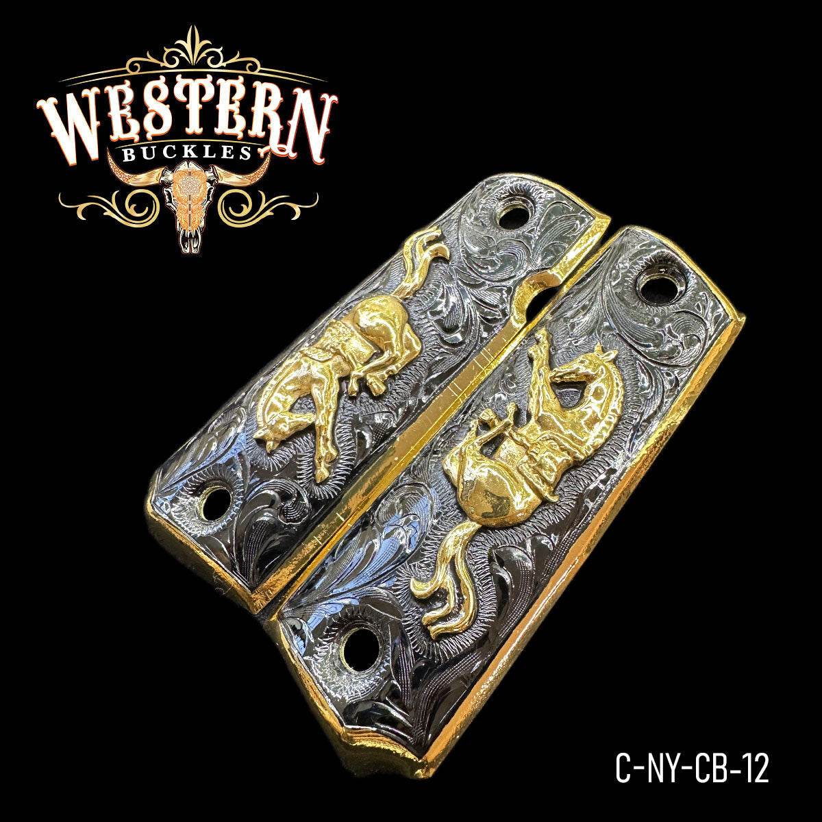 Cacha Colt Caballo Relinchando Dorado - Western Buckles