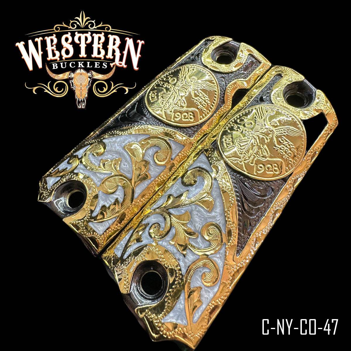 Cacha Colt Centenario Rameado Resina - Western Buckles