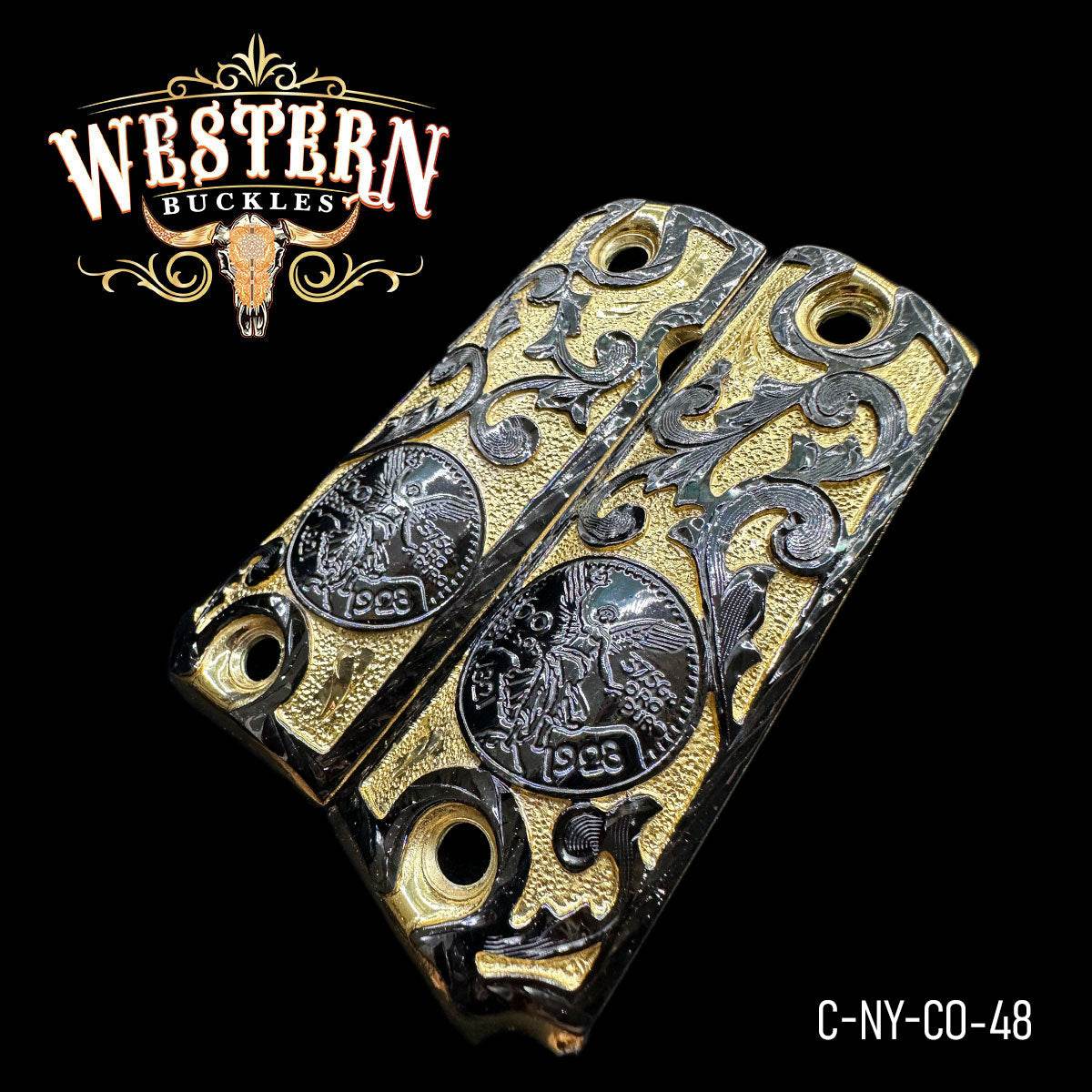 Cachas Colt 1911 Colt Centenario Oro y Niquel - Western Buckles