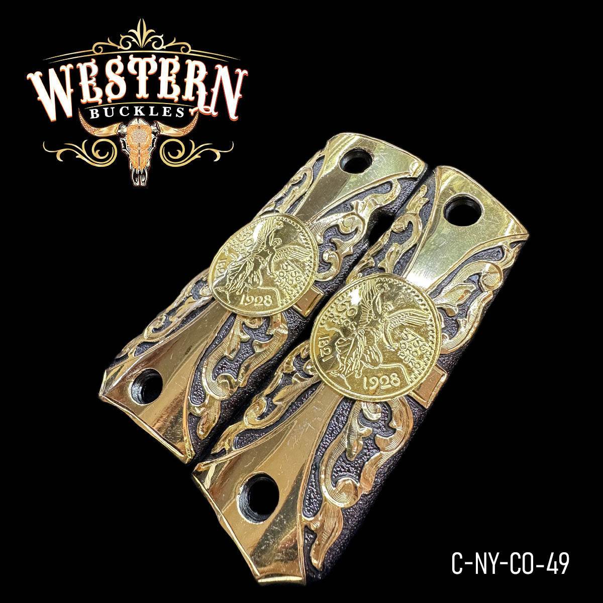 Cacha Colt 1911 Centenario Rameado Oro - Western Buckles