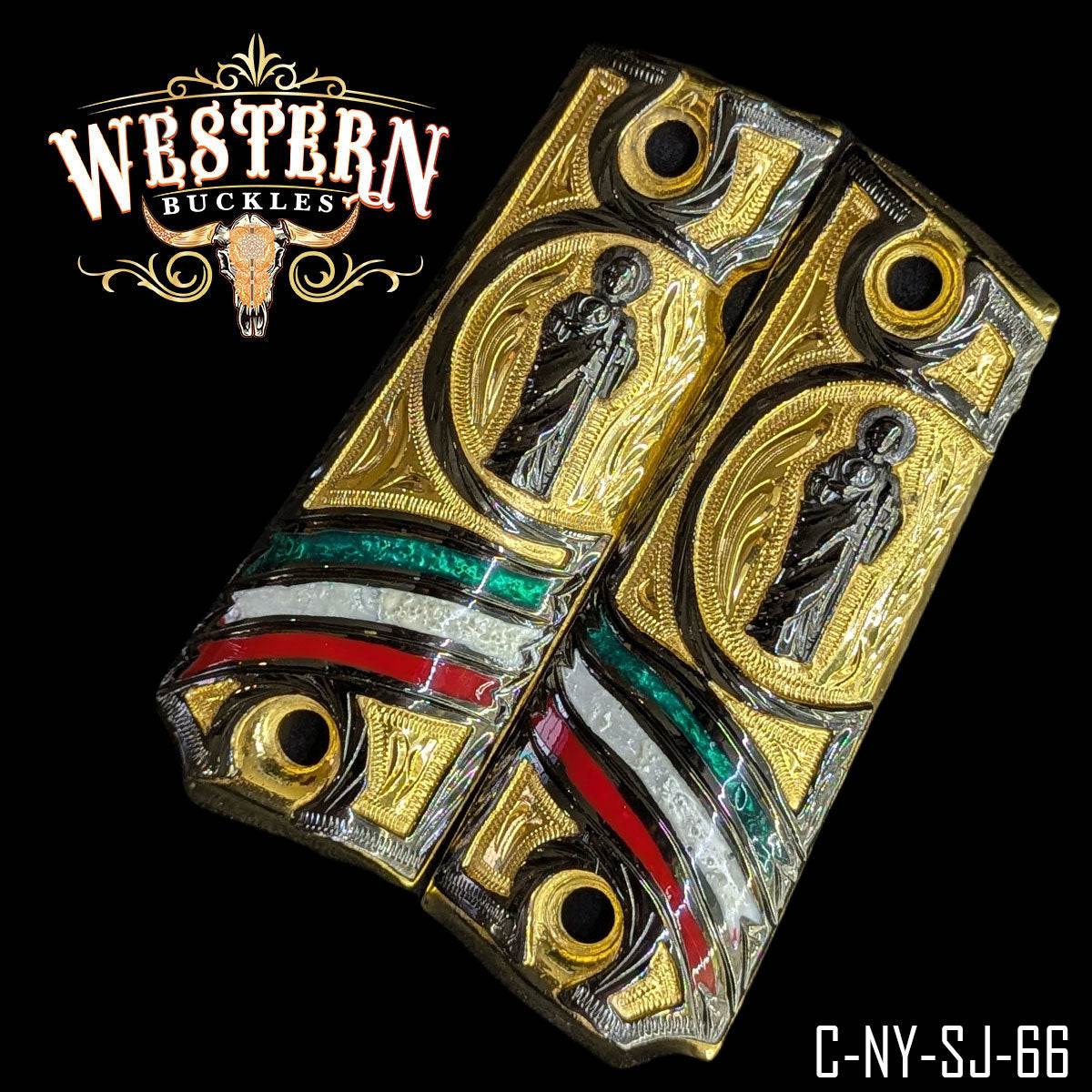 Cachas Colt 1911 Grips San Judas - Western Buckles