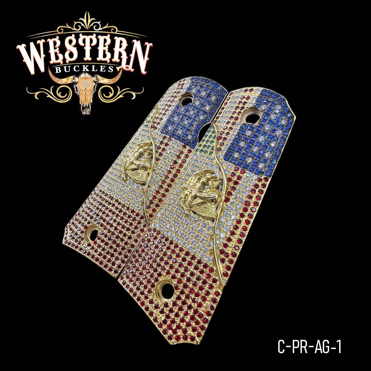 Cacha Colt 1911 Premium Zirconias Aguila - Western Buckles
