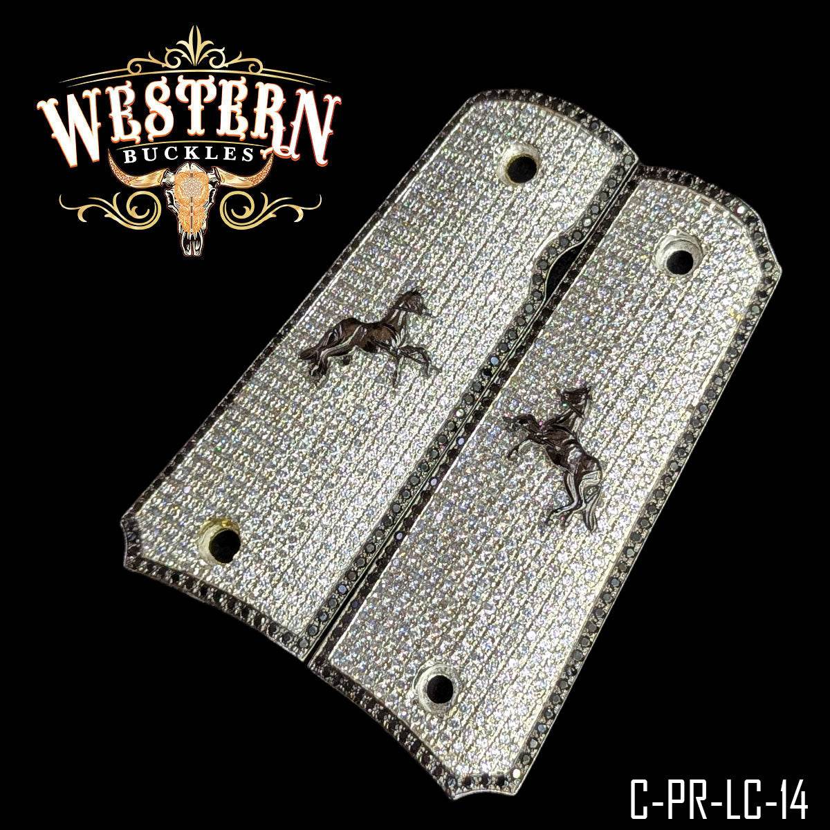 Cachas Colt 1911 Grips Premium Caballo Colt Zirconias - Western Buckles
