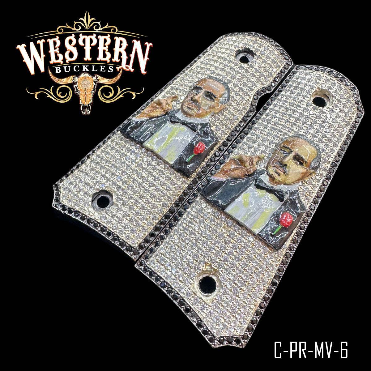 Cachas Colt 1911 Grips Premium Zirconias El Padrino - Western Buckles