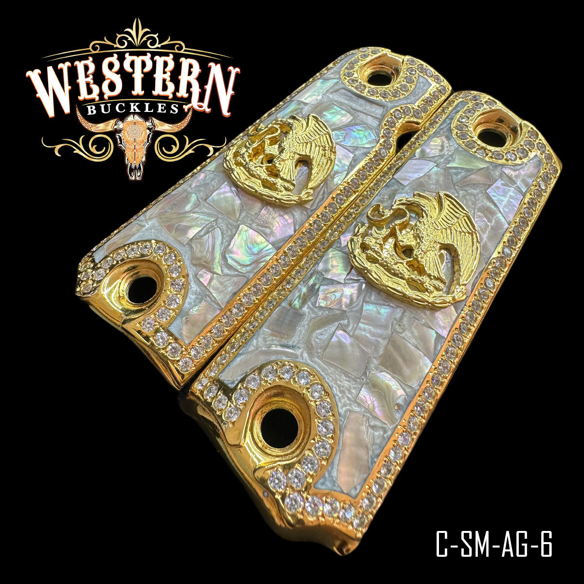 Cachas Colt 1911 Grips Aguila Nacional Zirconias.