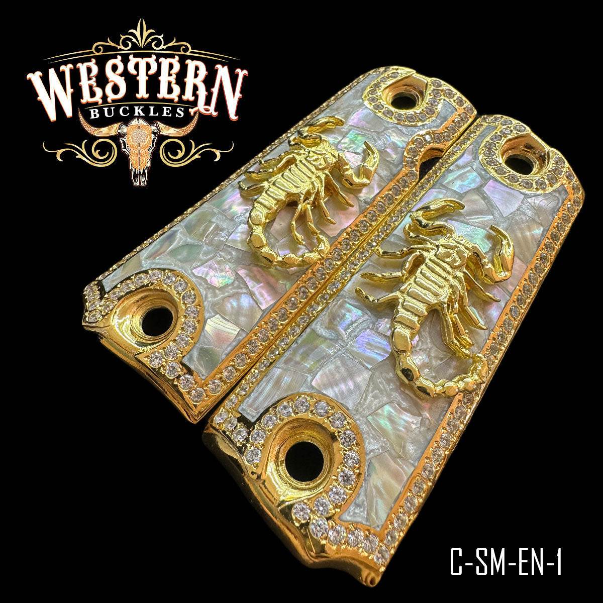 Cachas Colt 1911 Grips Escorpion Zirconias - Western Buckles