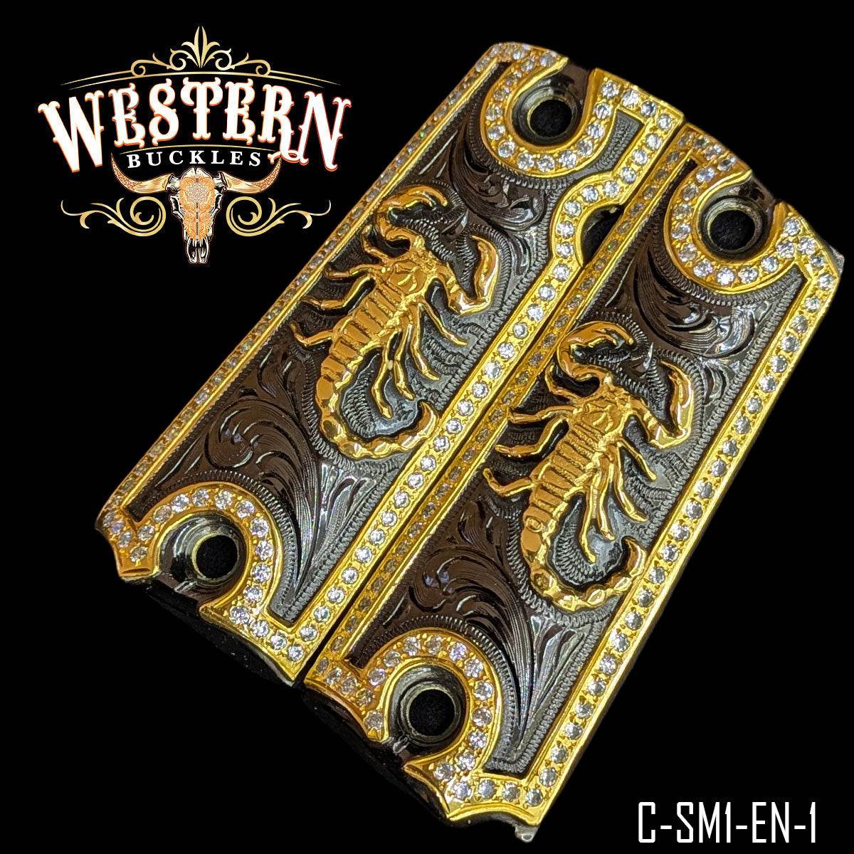 Cachas Colt 1911 Grips Escorpion Zirconias - Western Buckles