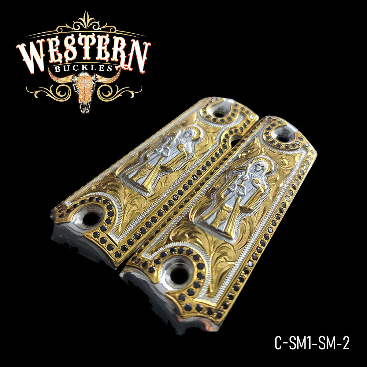 Cachas Colt 1911 Grips Santa Muerte Piedras