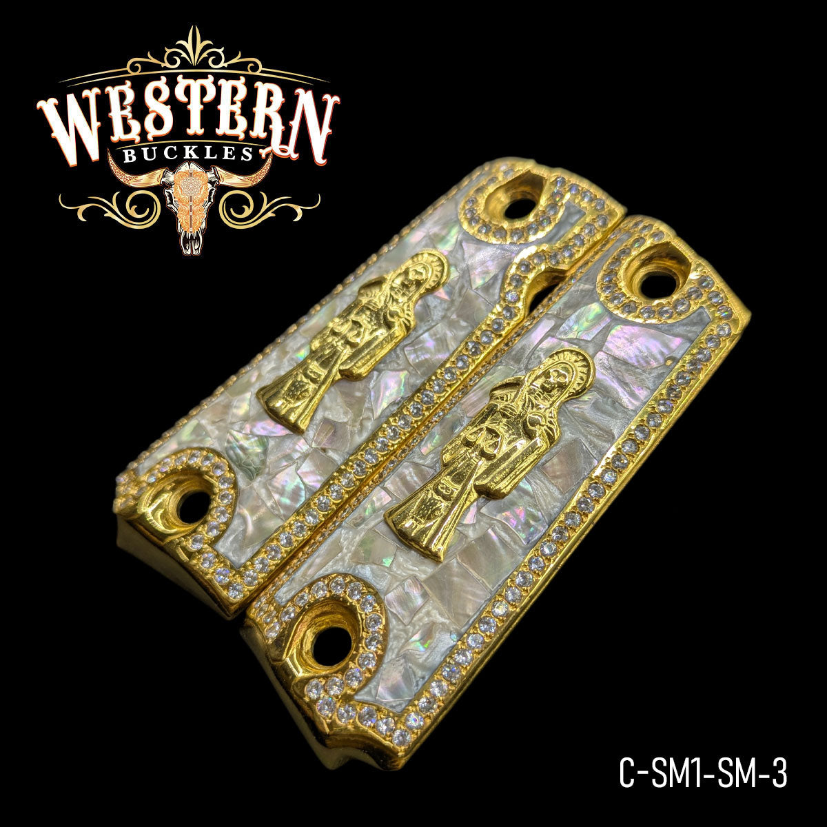 Cachas Colt 1911 Grips Santa Muerte Piedras