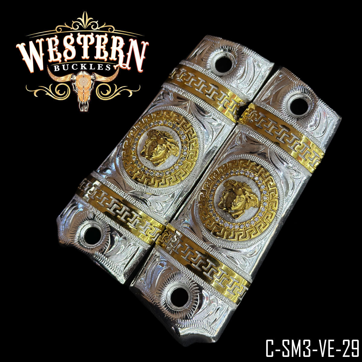Cachas Colt 1911 Grips Medusa Oro con Plata