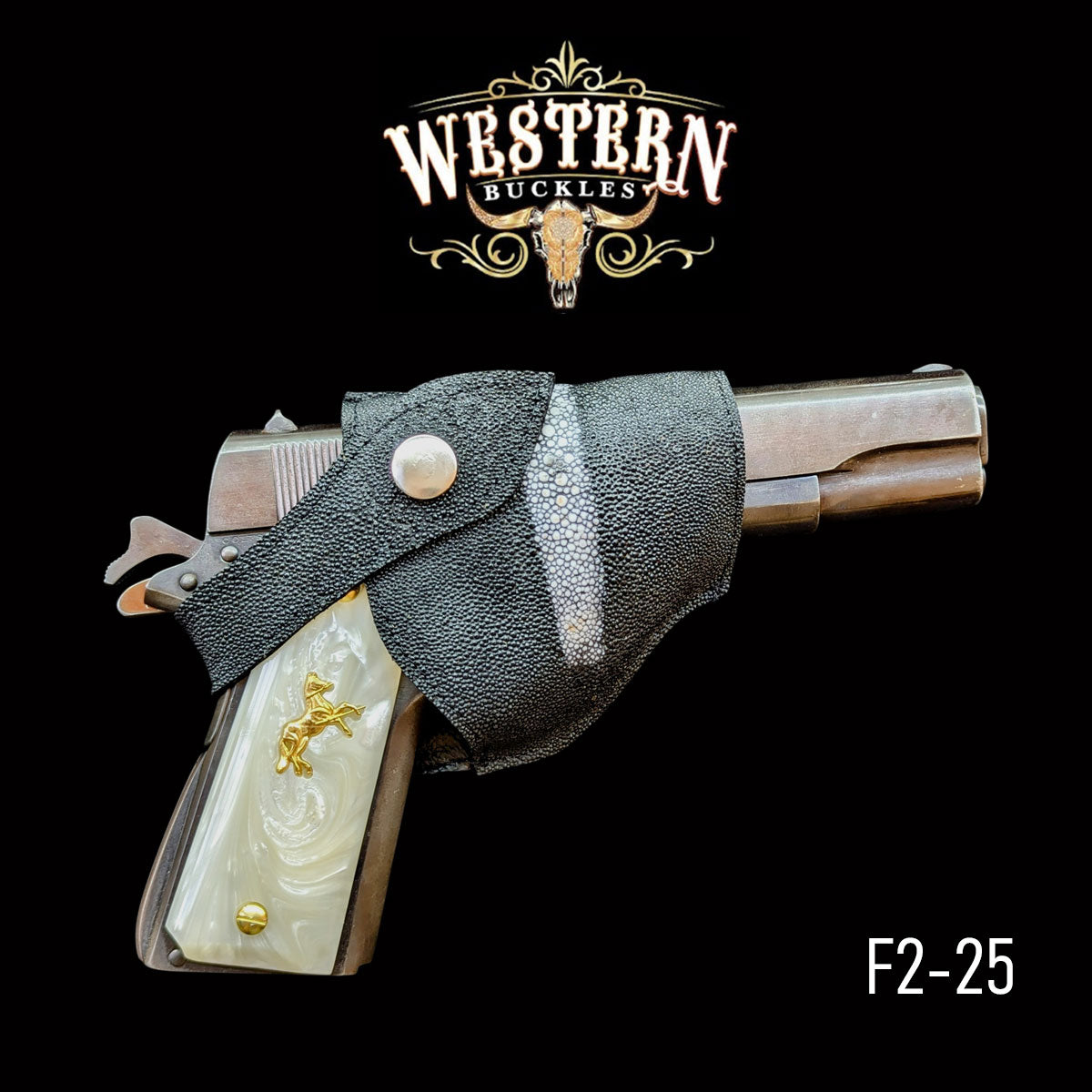 Gun Holster Funda Mantarraya Negro con Blanco